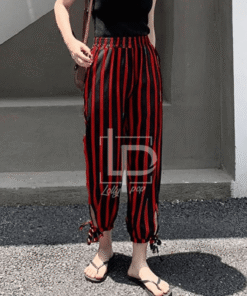 Alternative view of STRIPED BOW TROUSER