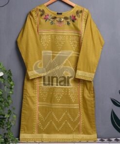 Alternative view of EMBROIDERED NECK KURTI
