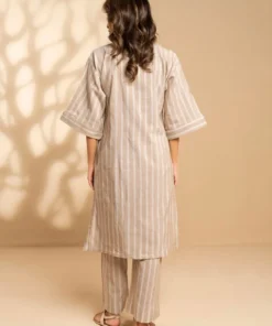 ALKARAM RTW | SHIRT & CULOTTE YARN DYED | PRINTED CO-ORD - Image 3