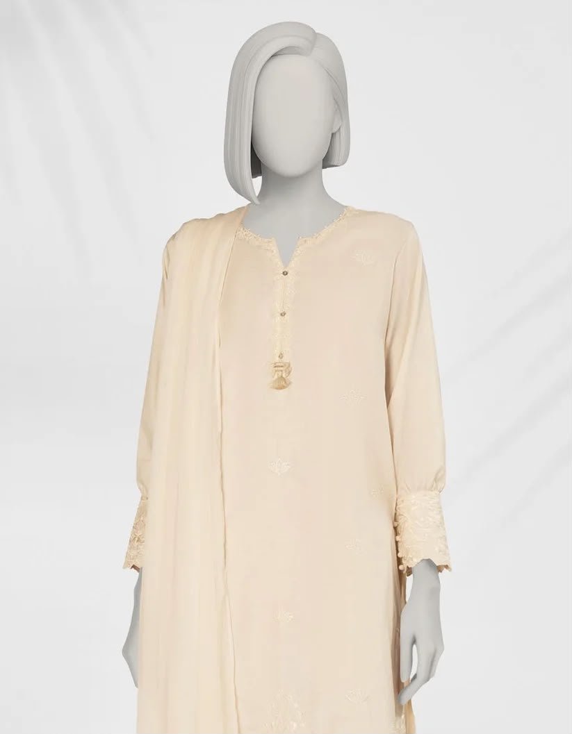 J. BEIGE EMBROIDERED LIMINAL 3PC STITCHED