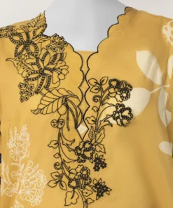 Alternative view of YELLOW LAWN EMBROIDERED STITCHED 2PC